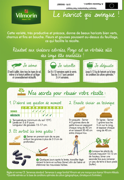 Légumes Secs - Haricot Pongo - 20 m - MEDIA_PACKAGING_VERSO
